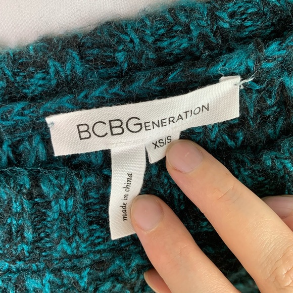 BCBGeneration green and black high low sweater - Picture 8 of 9